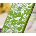 iPhone SE 5 5s - Carved Floral Pattern Matte PC Hard Protective Phone Cover Case - Green